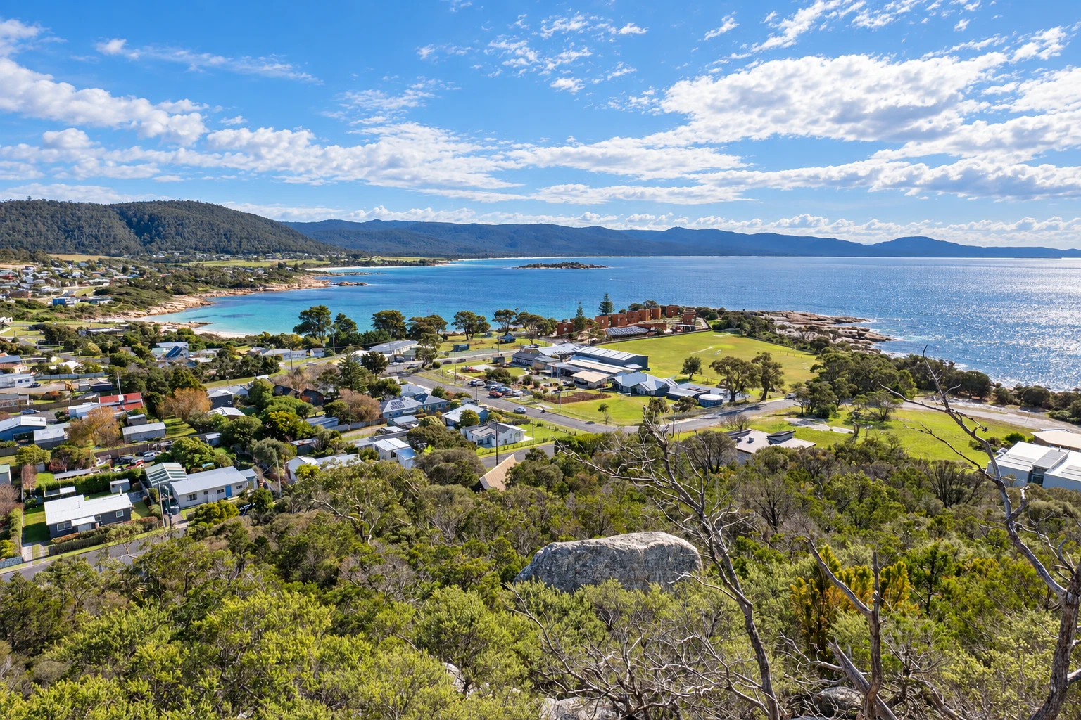Bicheno township and coastline