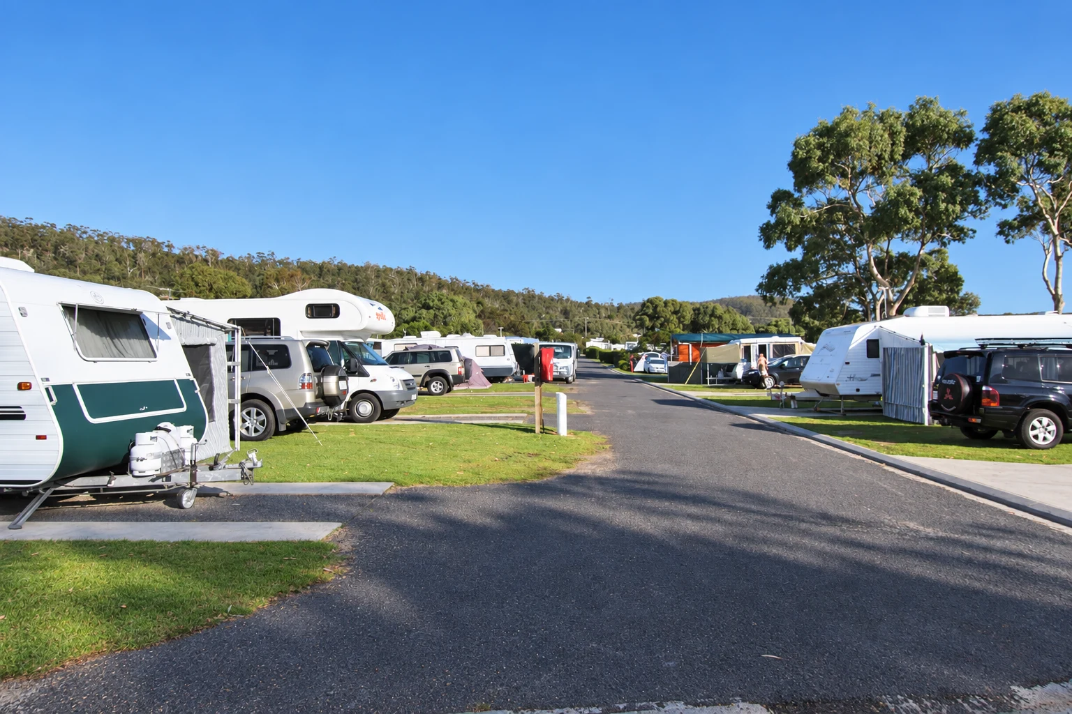 Caravans and sites at Bicheno East Coast Holiday Park